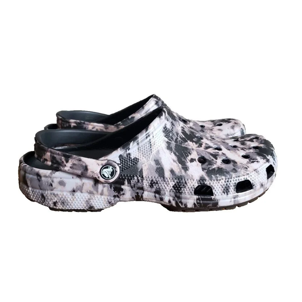 Crocs Classic Bleach Dye Slip On Mules Clogs Men's Size 12